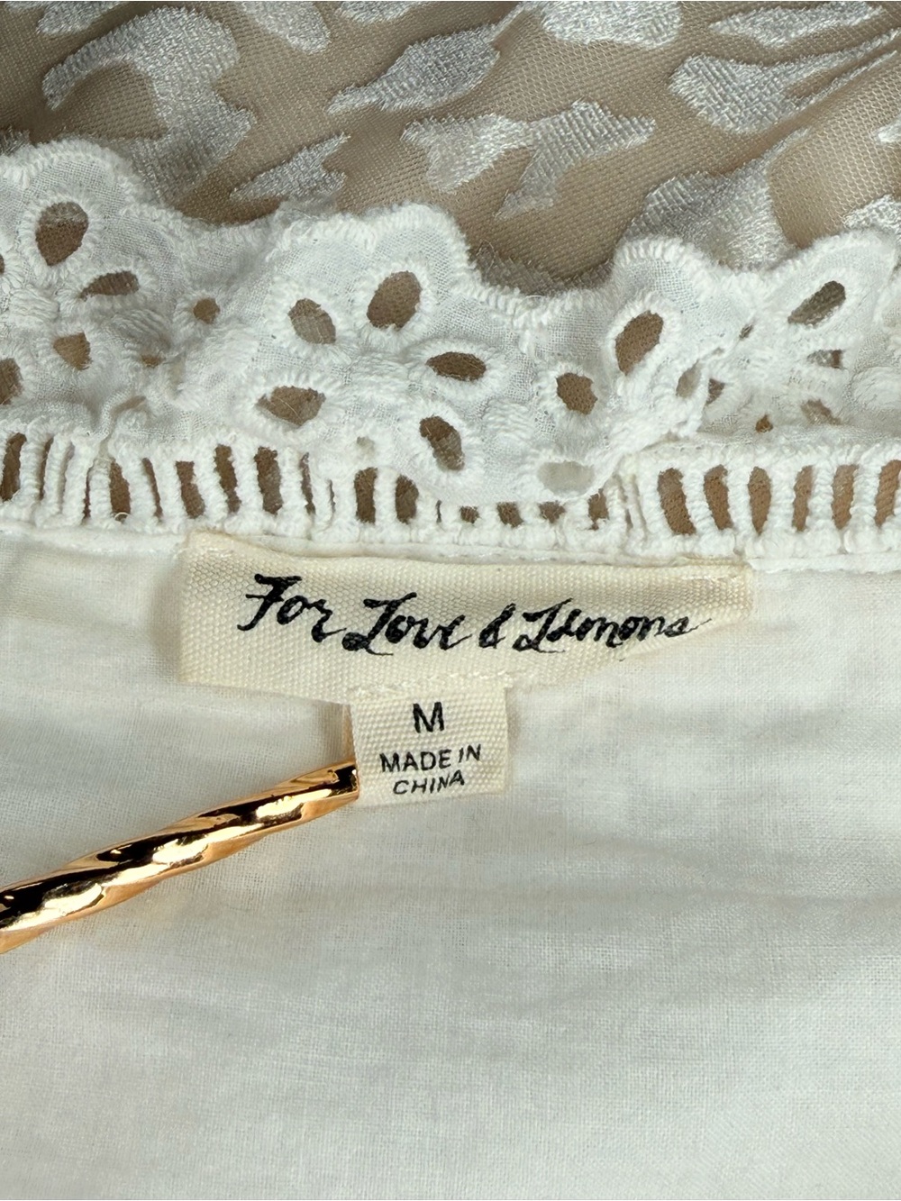 For Love & Lemons Anabelle Eyelet Crop Top Medium - Picture 13 of 16